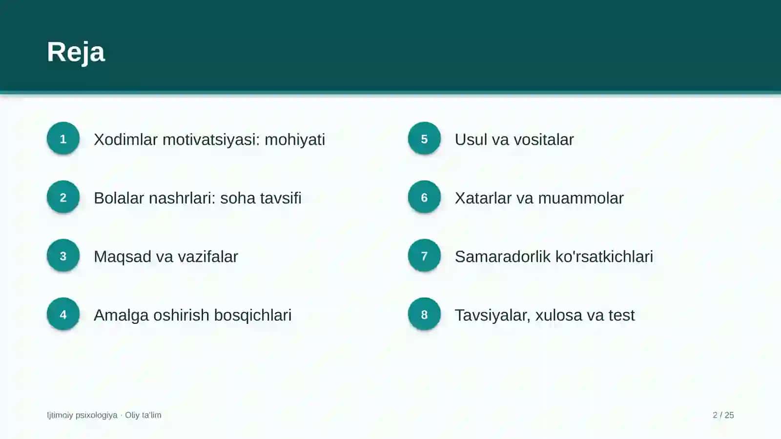 Ijtimoiy Psixologiya · Oliy Ta'lim 2
