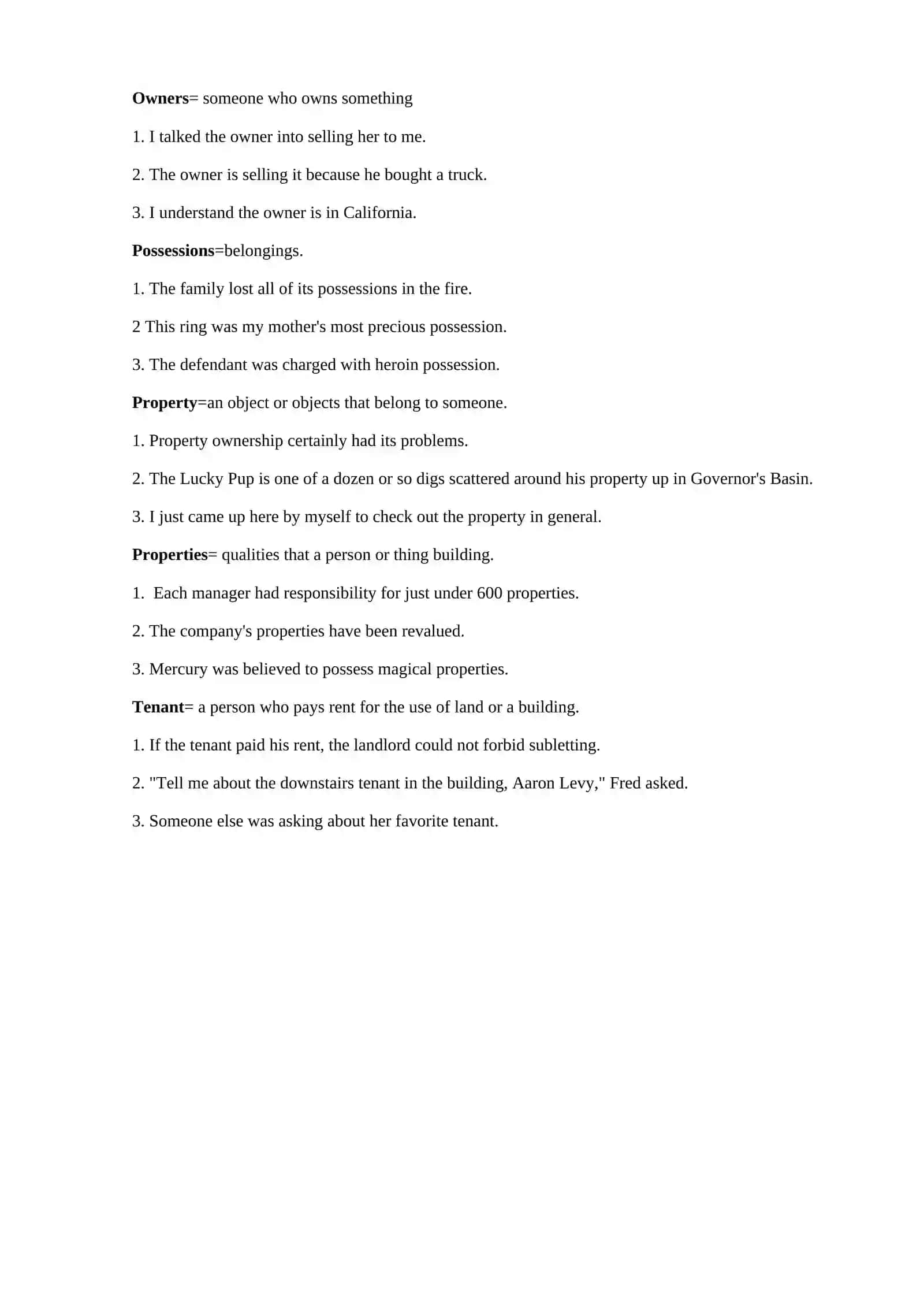 OWNERSHIP, GIVING, LANDING & BORROWING 2