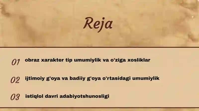 Obraz va xarakter tushunchalari 2