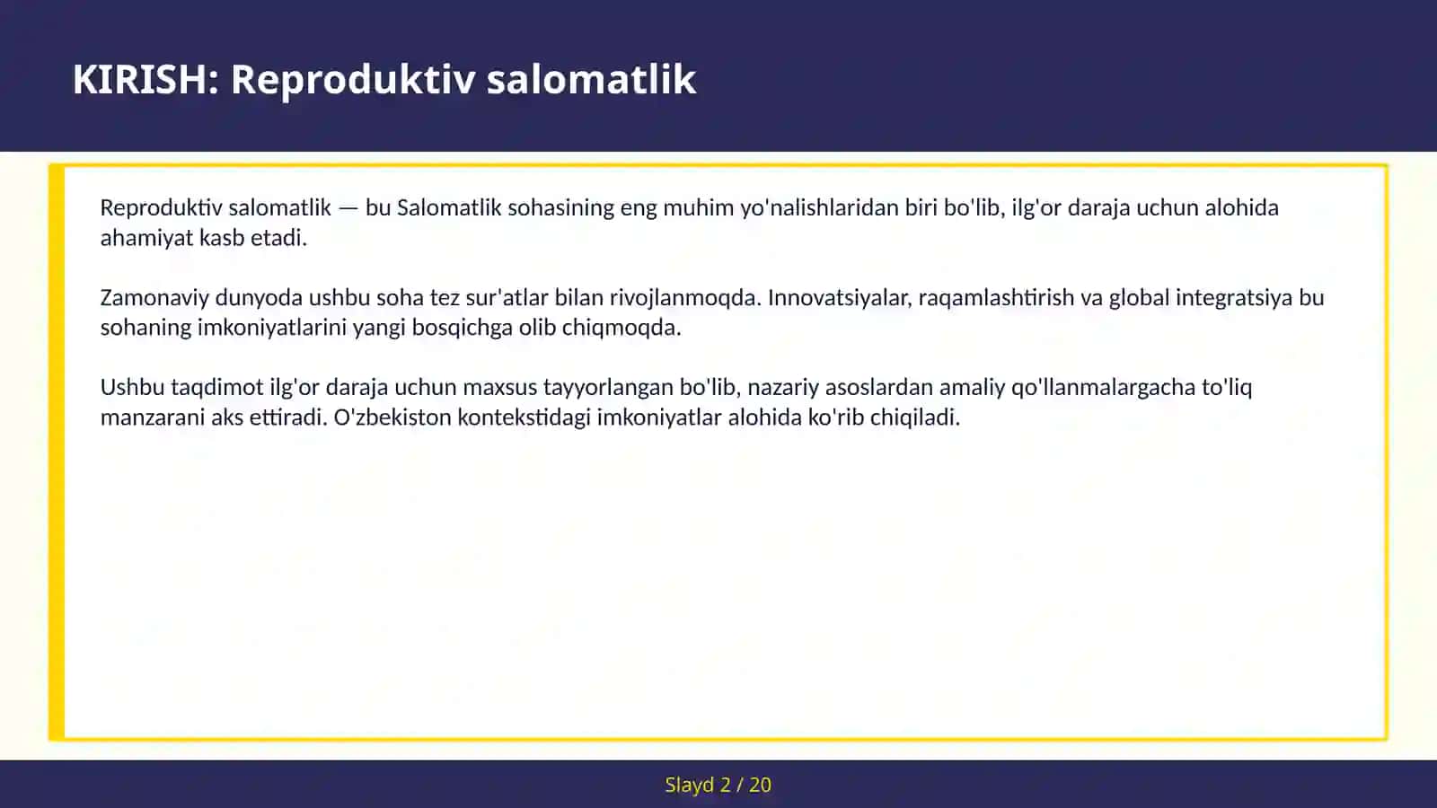 Reproduktiv salomatlik 2