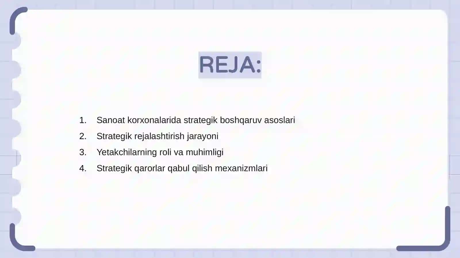 Sanoat korxonalarida strategik yetakchilik 2