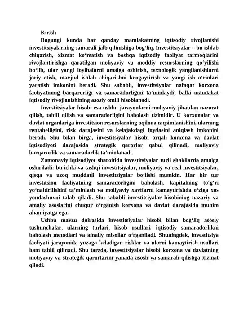 INVESTITSIYALAR HISOBI 2
