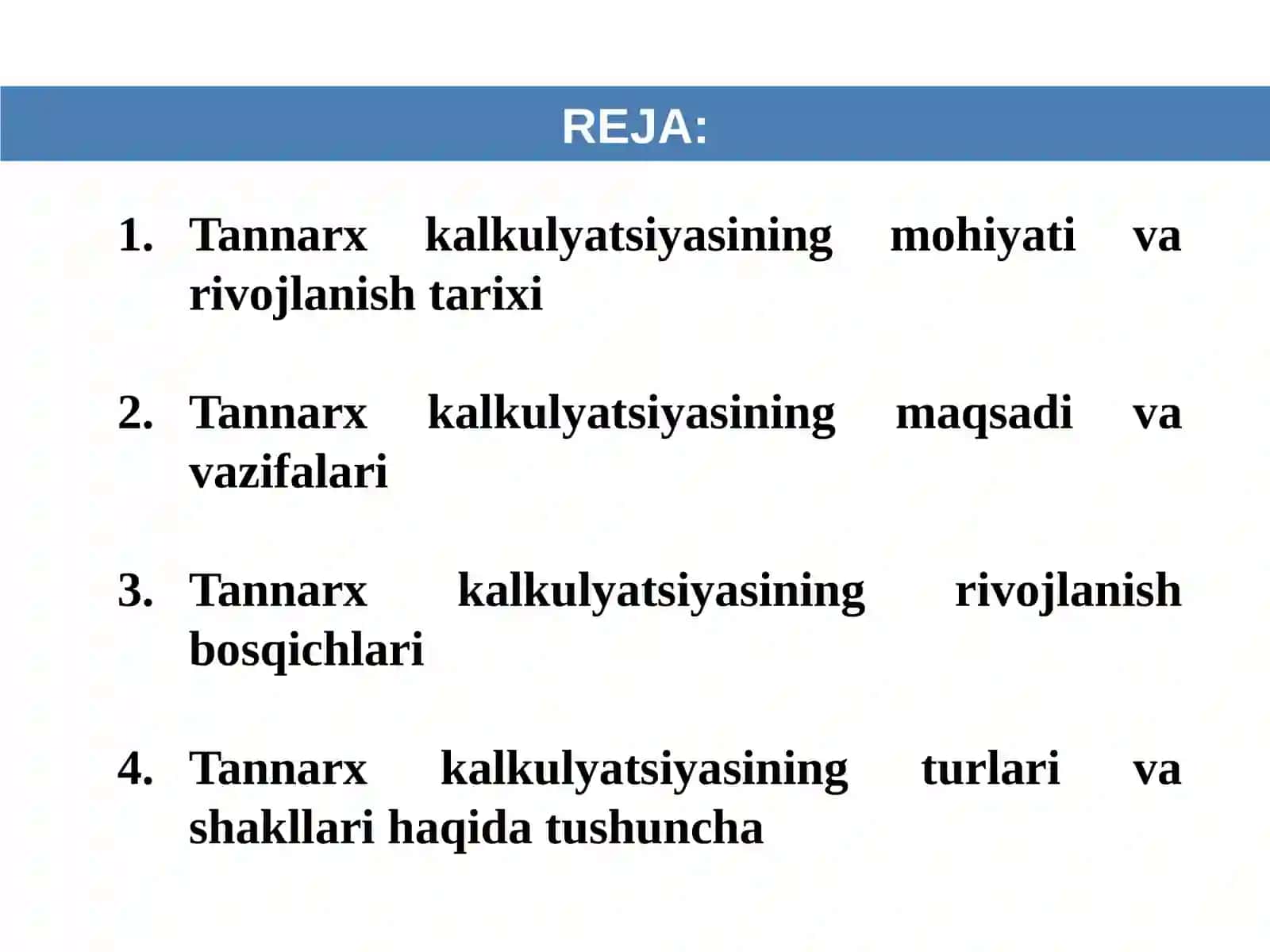 TANNARX KALKULYATSIYASI 2