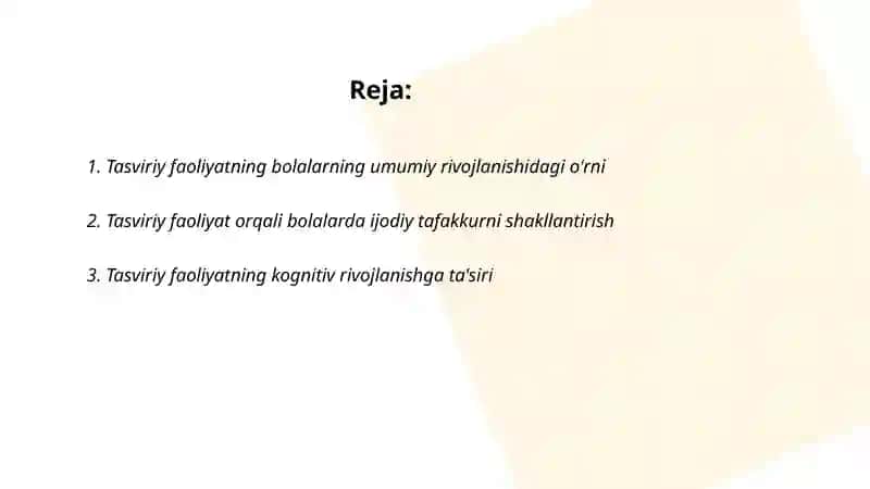 Tasviriy faoliyatning ahamiyati 2