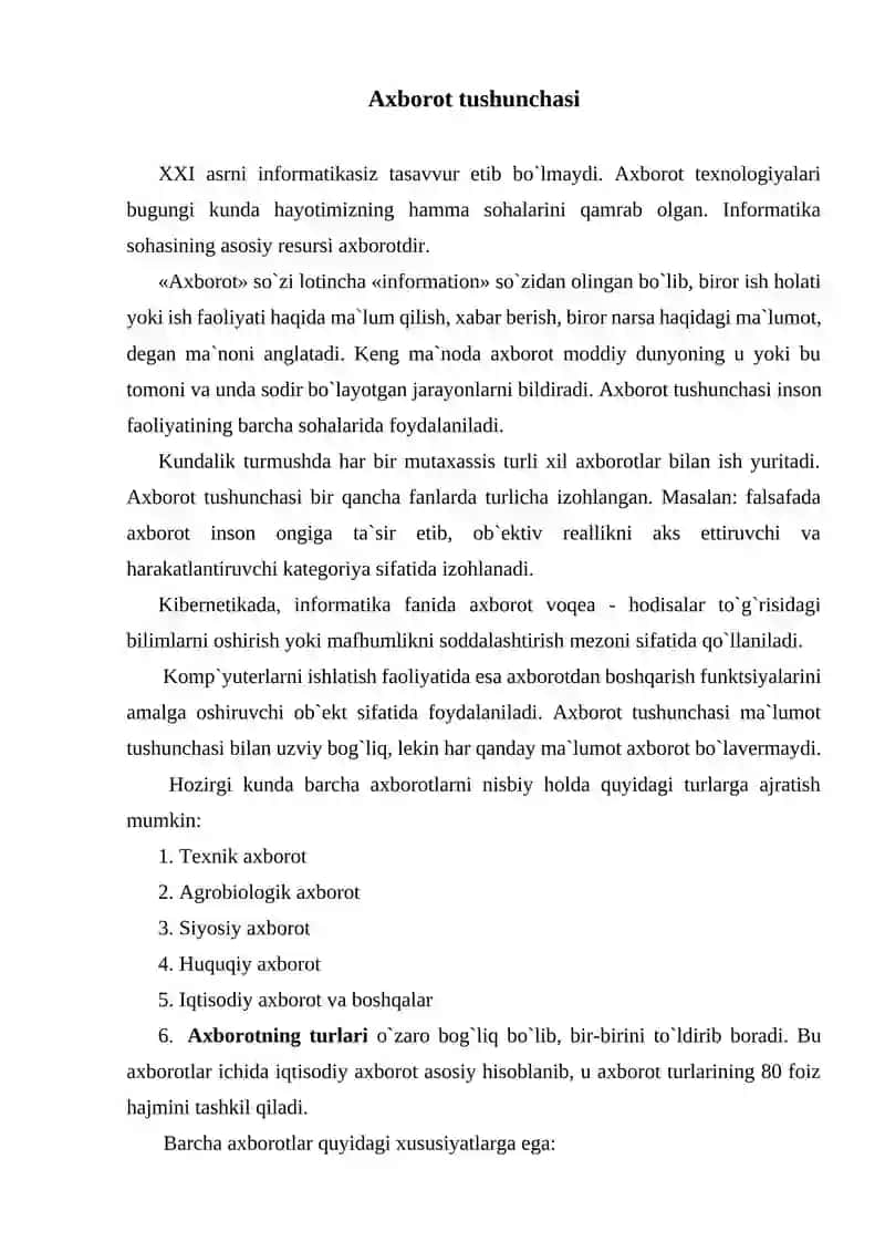 Axborot tizimlari va texnologiyalari 2