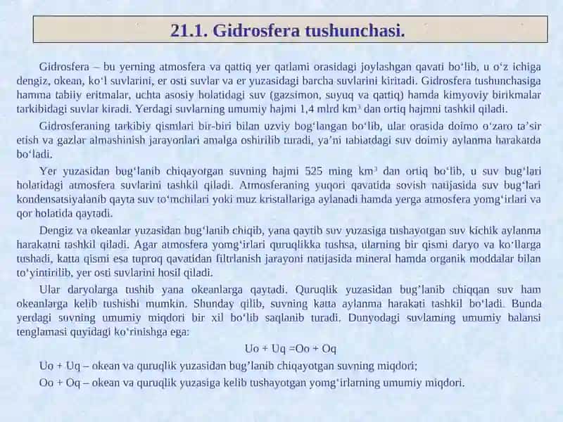 Gidrosfera kimyosi 2