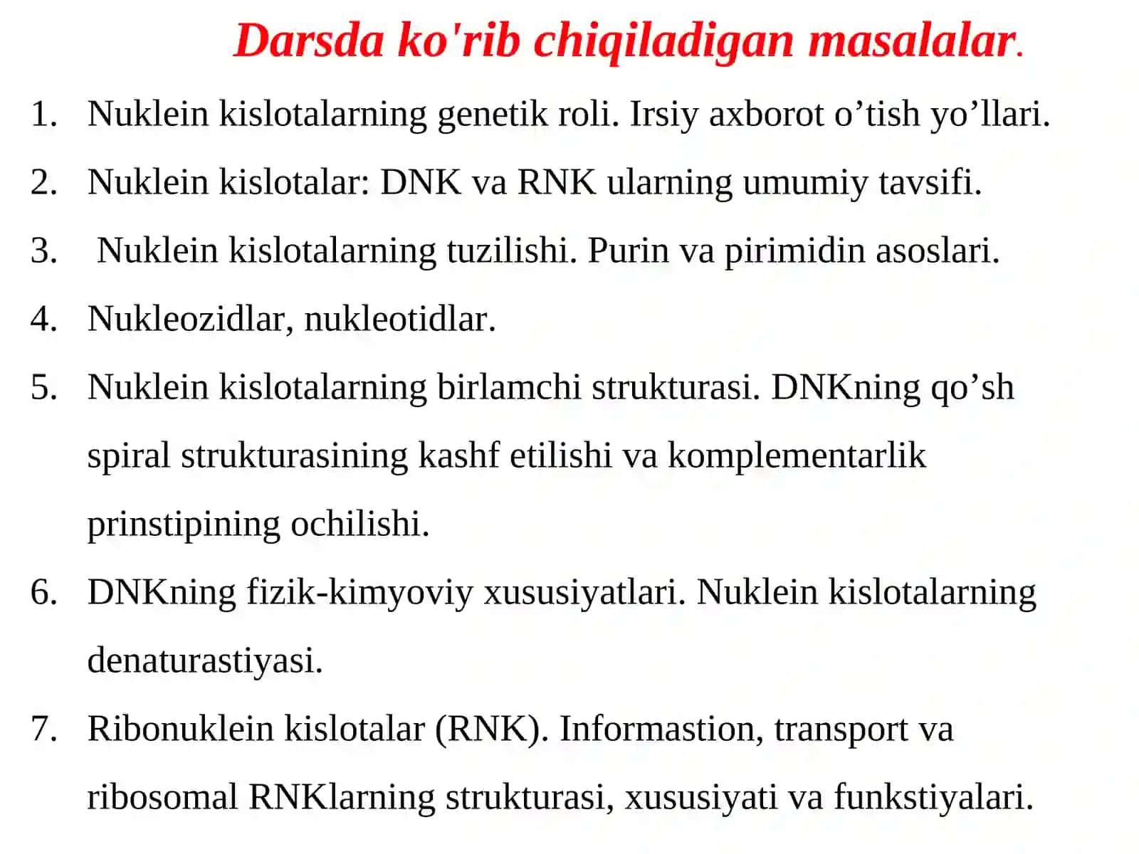 RNK va DNKlarning kimyoviy va tibbiy biologik xossalari 2