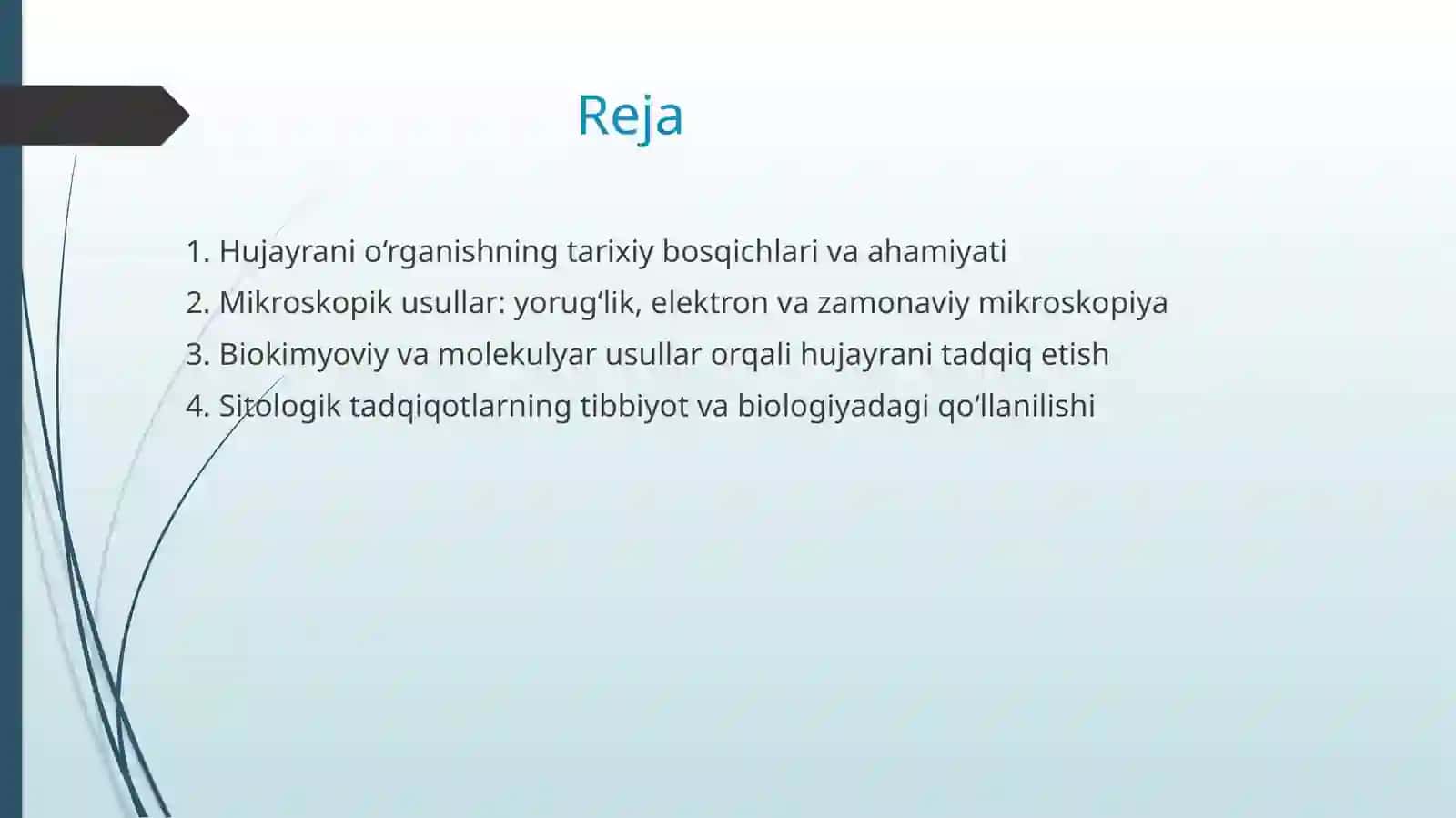 Hujayrani o’rganish usullari 2