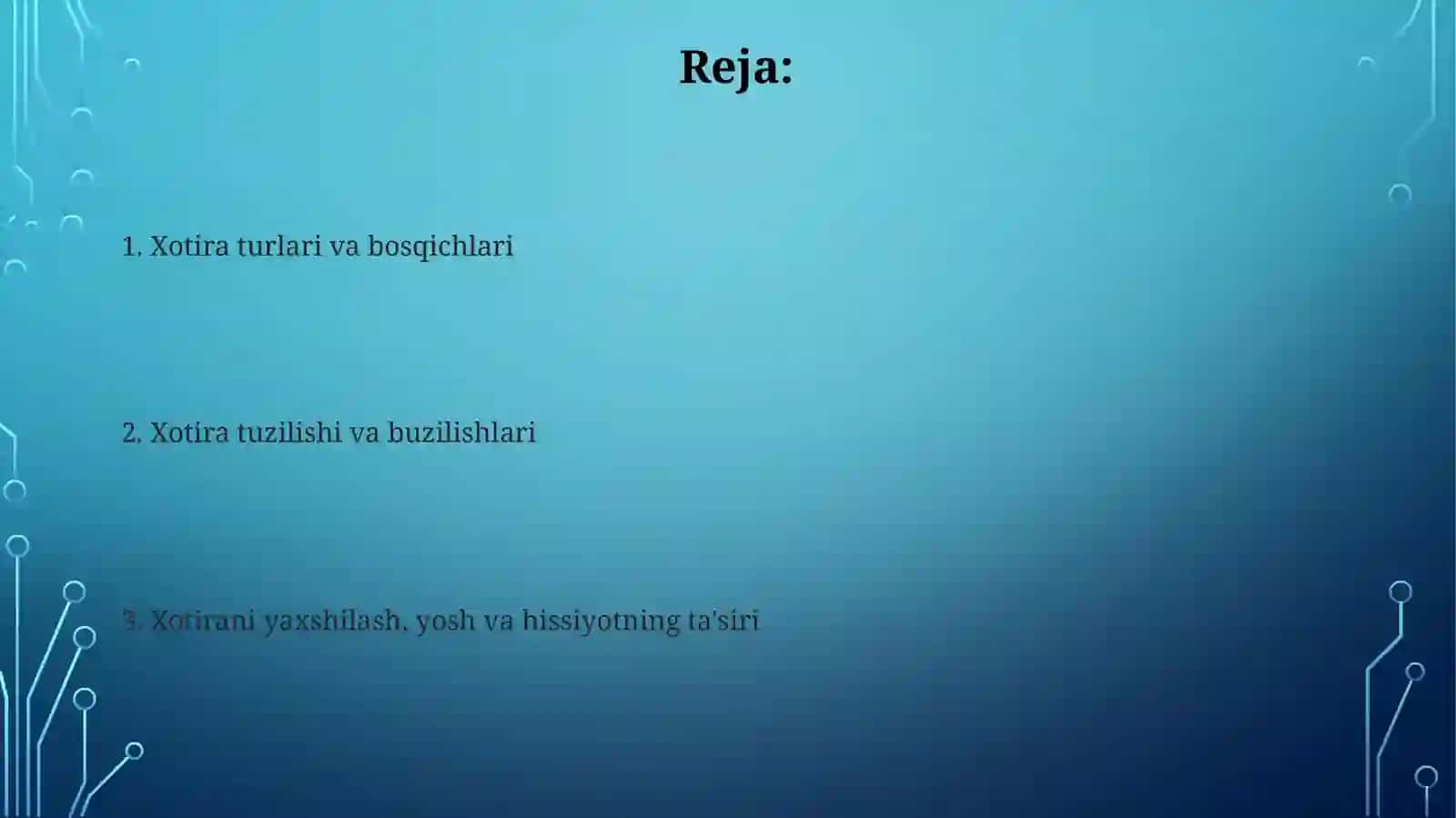 Kognitiv jarayonlar.Xotira 2