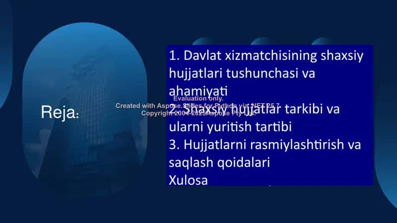 Davlat xizmatchisining shaxsiy hujjatlari toʻplami 2
