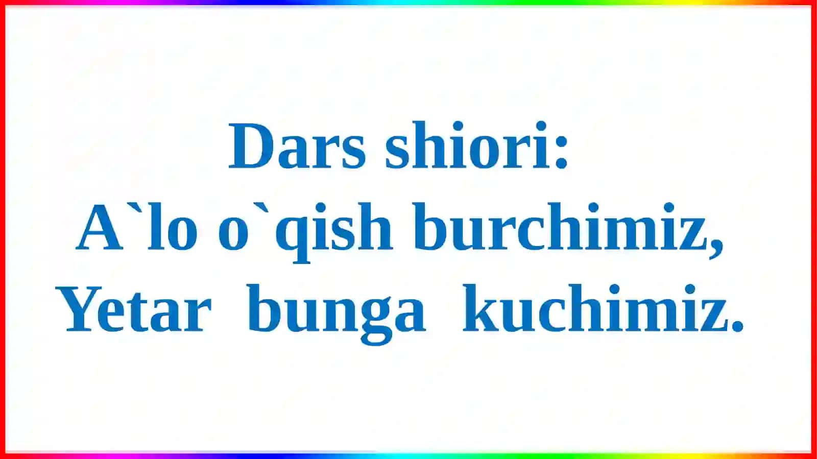 Òqish fanidan ochiq dars taqdimoti 2