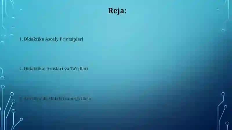 Didaktika va O'quv Nazariyalari 2