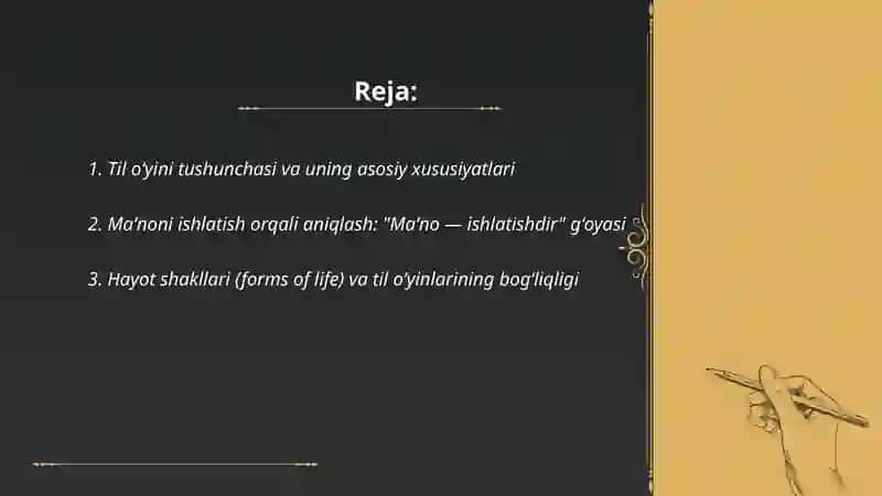 L. Vitgenshteyinning "Til oʻyini" nazariyasi 2
