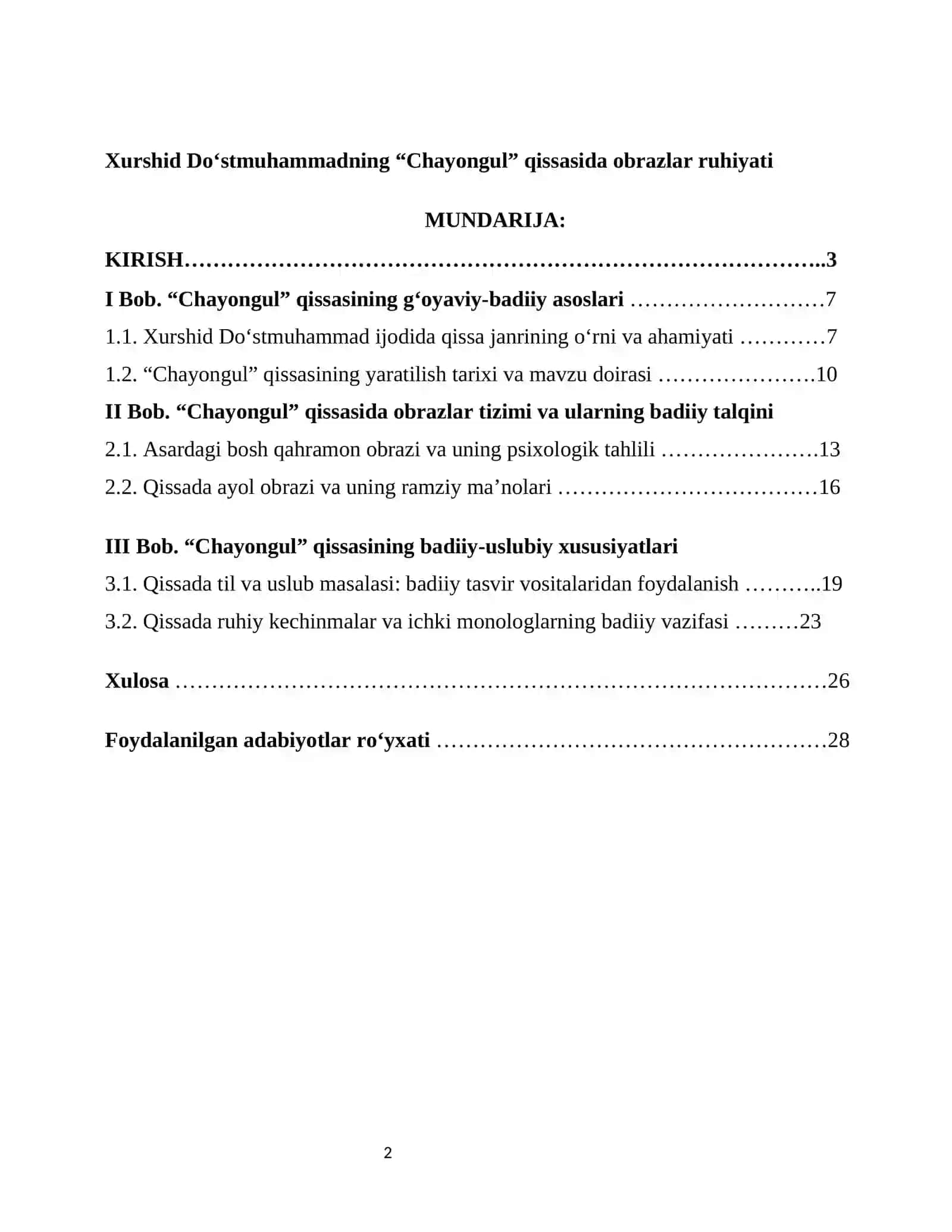 Xurshid Do‘stmuhammadning “Chayongul” qissasida obrazlar ruhiyati 2