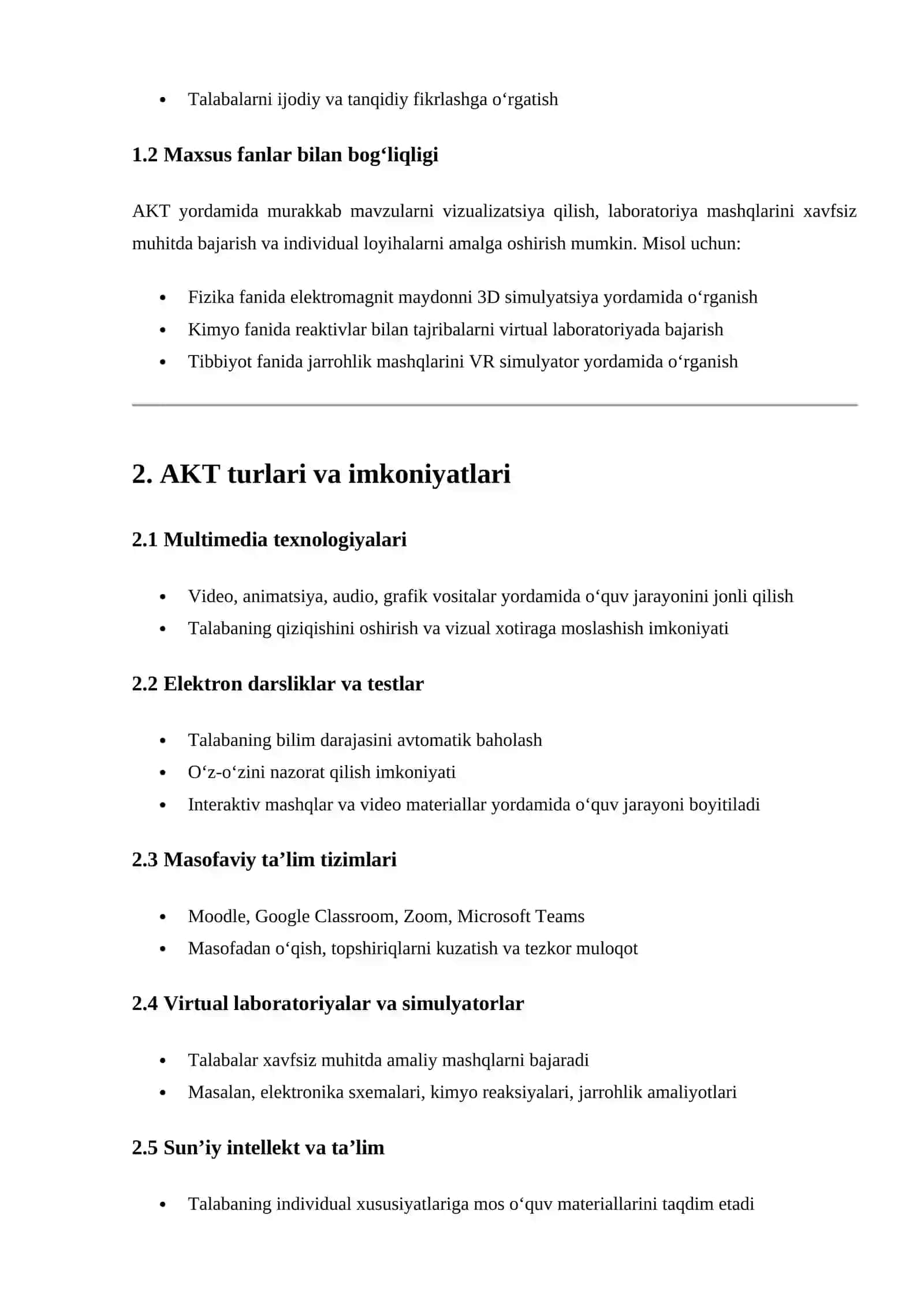 Zamonaviy axborot-kommunikatsion texnologiyalardan foydalanish 2
