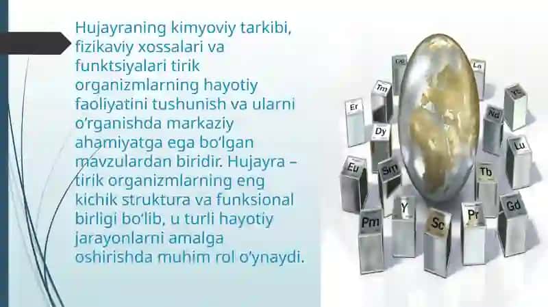 Hujayraning kimyoviy tarkibi 2