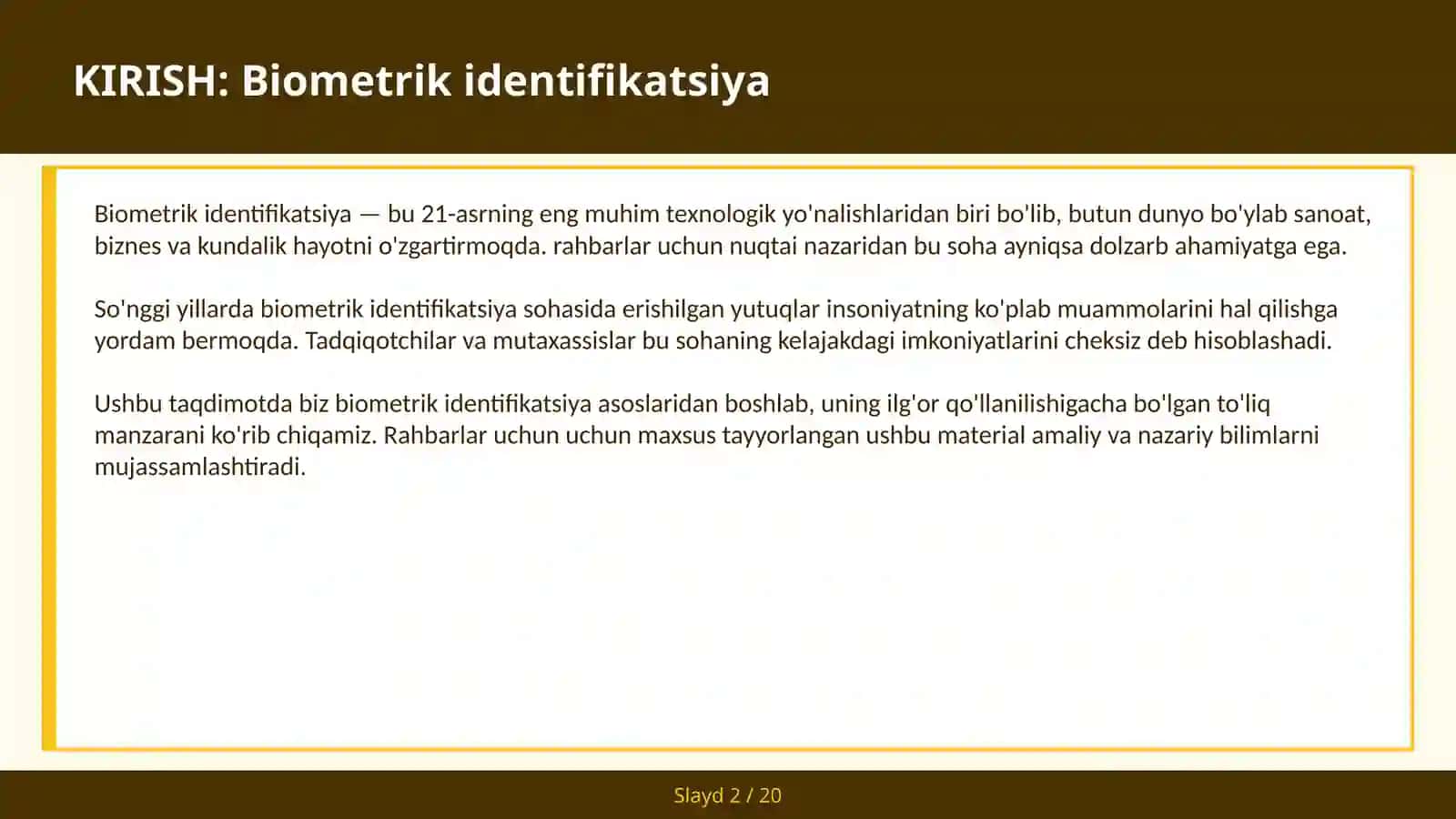 Biometrik identifikatsiya 2