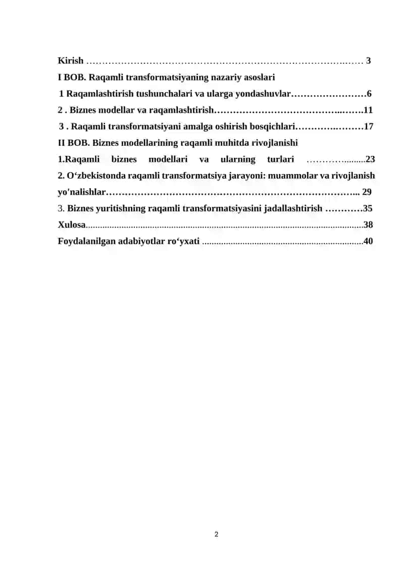 RAQAMLI TRANSFORMATSIYA VA BIZNES MODELLARINING RIVOJLANISHI 2