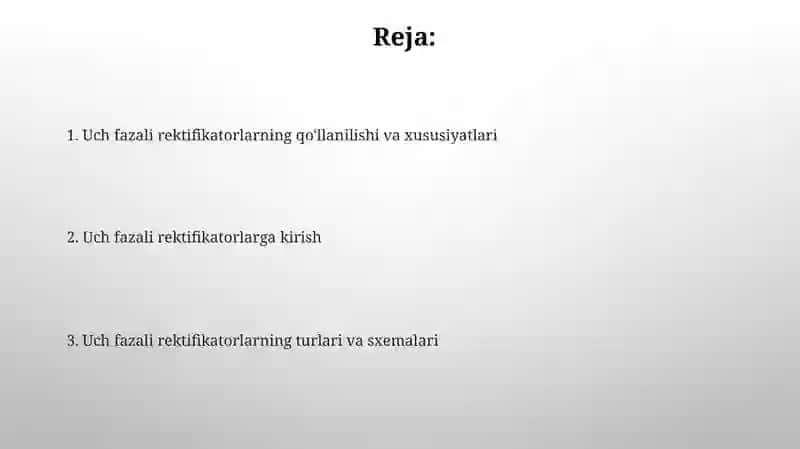 Uch fazali to'g'irlagichlar 2