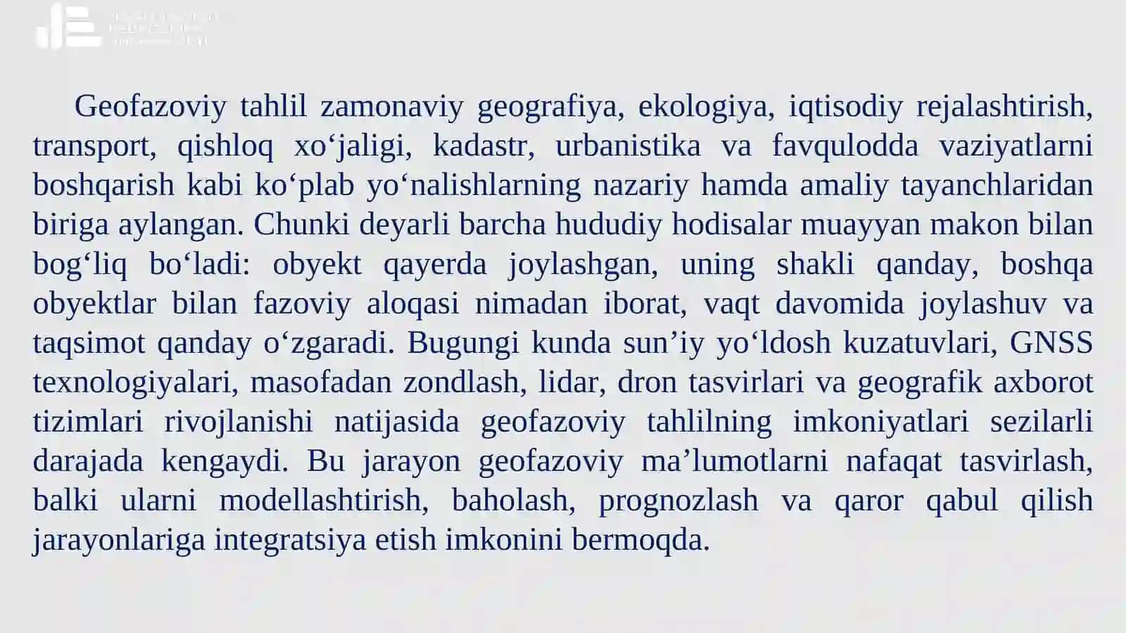 GEOFAZOVIY TAHLIL TUSHUNCHASI VA USULLARI 2