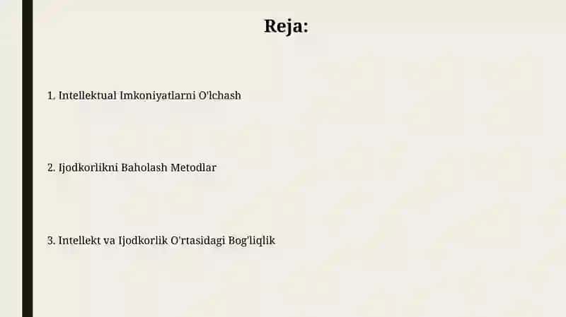 Intellekt va Ijodkorlik O'rtasidagi Bog'liqlik 2