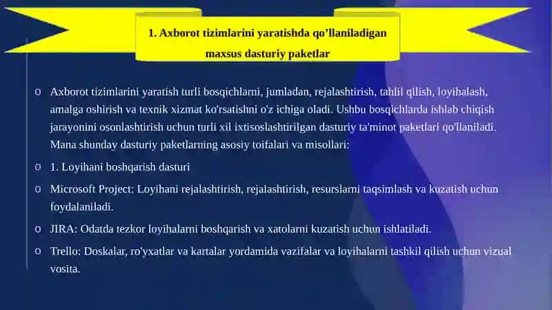 Axborot tizimlari va tizimli yondashuvlar 2