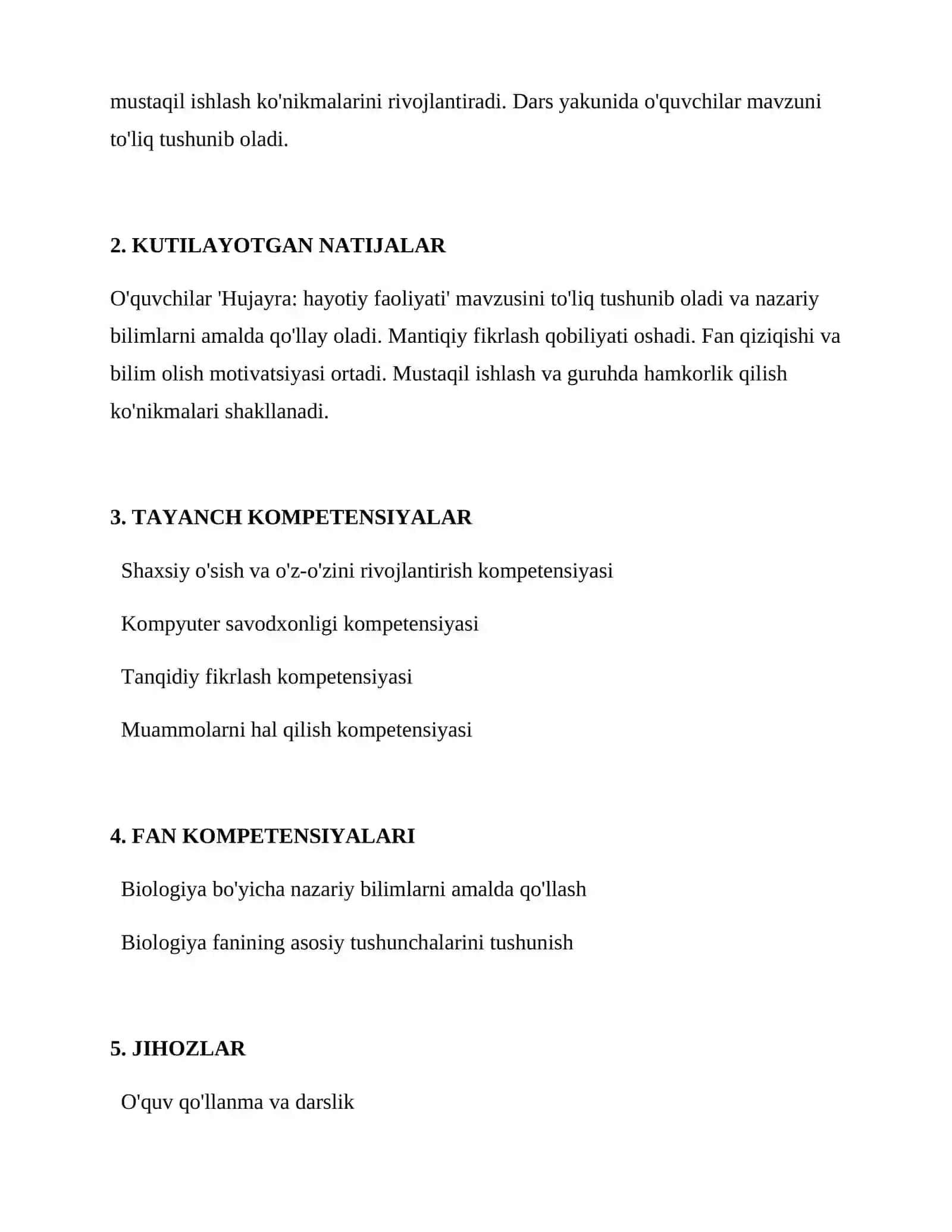 Hujayra: hayotiy faoliyati 2