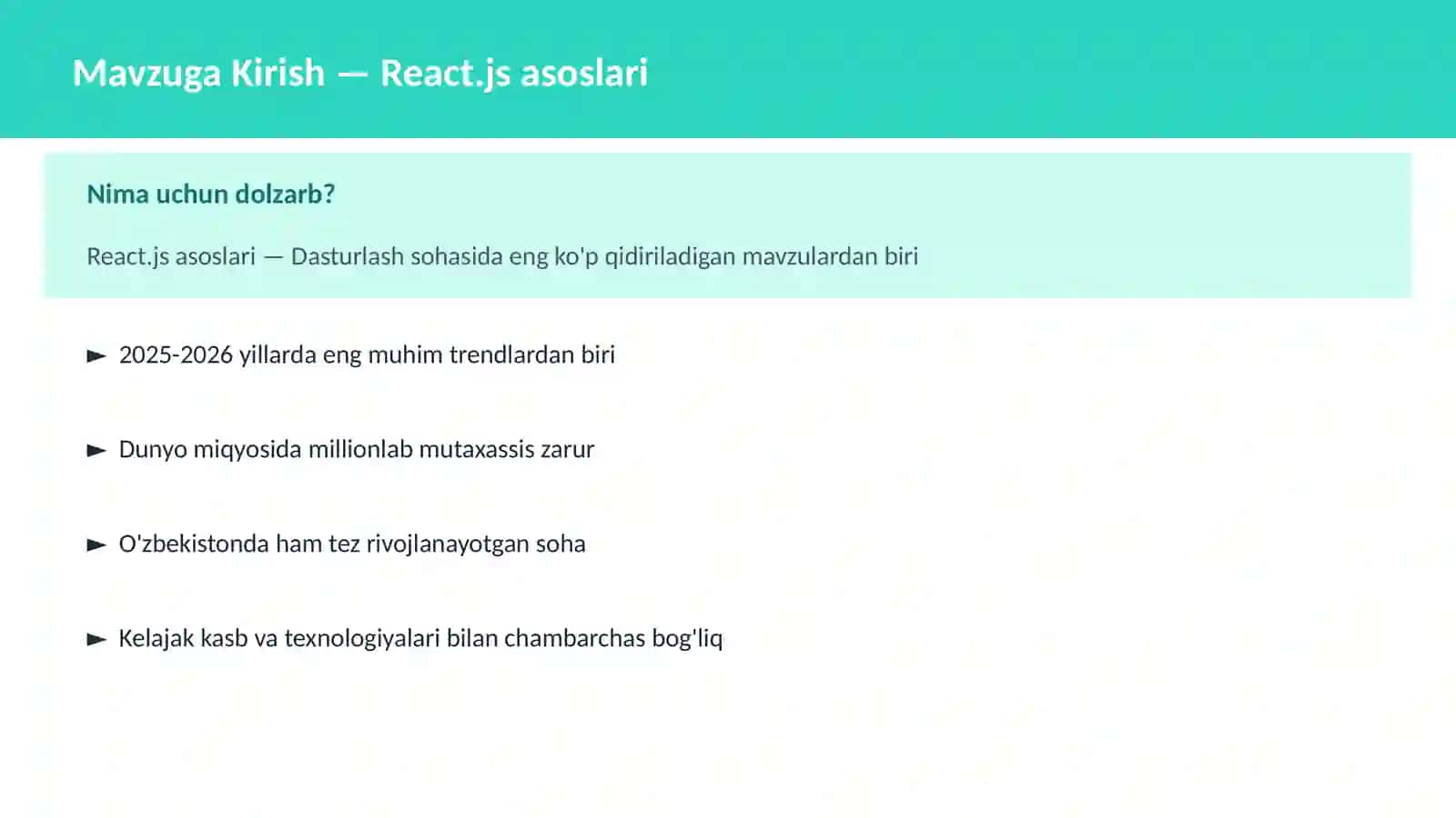 React.js asoslari 2