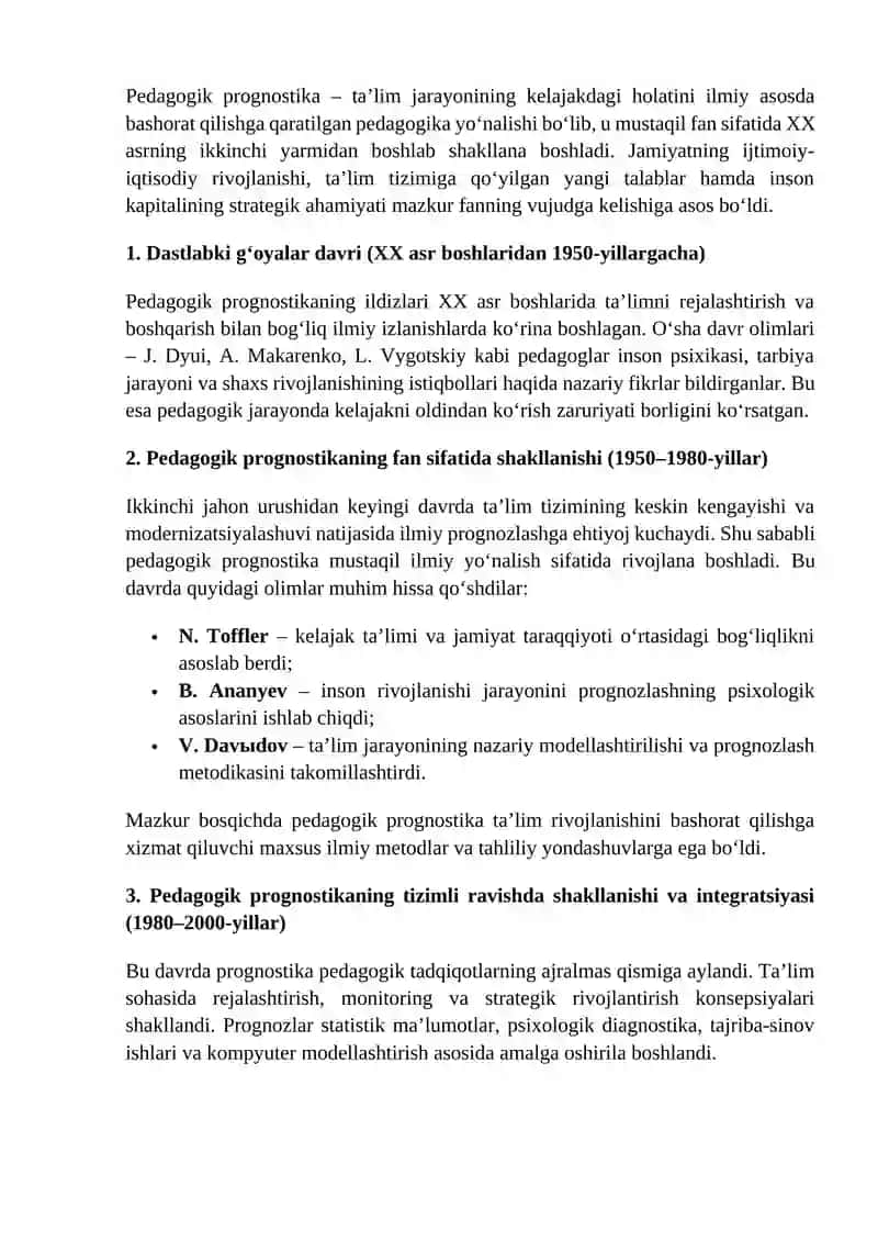 Pedagogik prognostika 2
