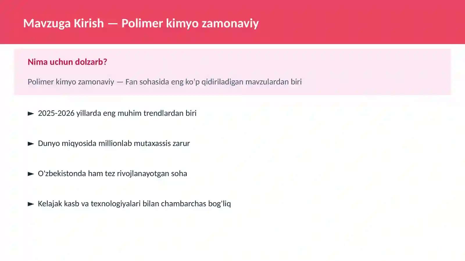 Polimеr kimyo zamonaviy 2