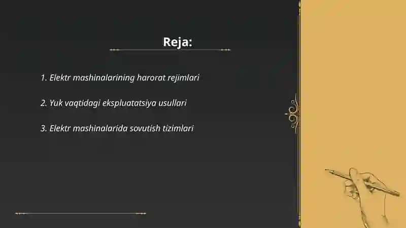 Elektr mashinalarining ekspluatatsiya rejimlari 2