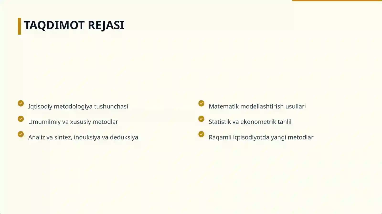 Iqtisodiy holat va jarayonlarni o'rganish usullari 2