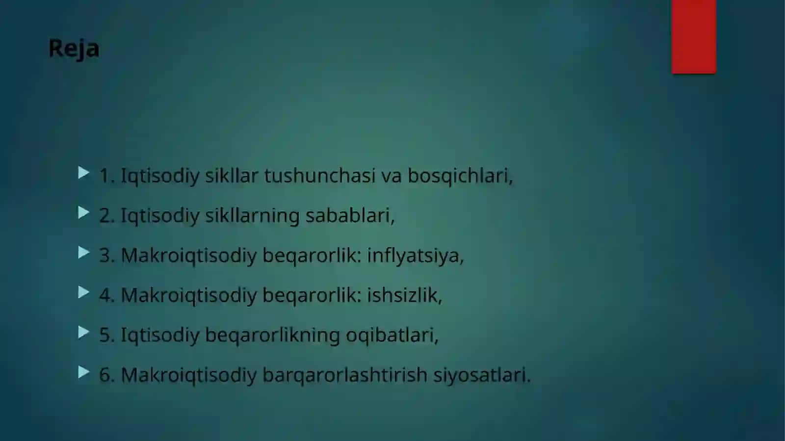 Iqtisodiyotning siklliligi va makroiqtisodiy beqarorlik 2