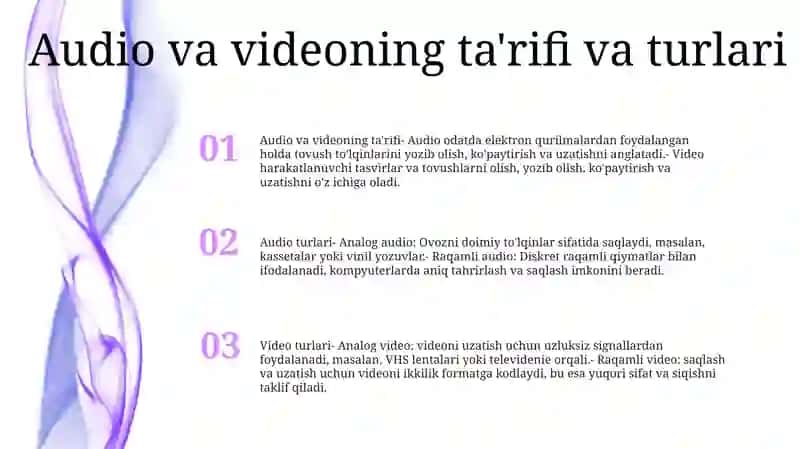 Audio Va VideoAxborotlar 2