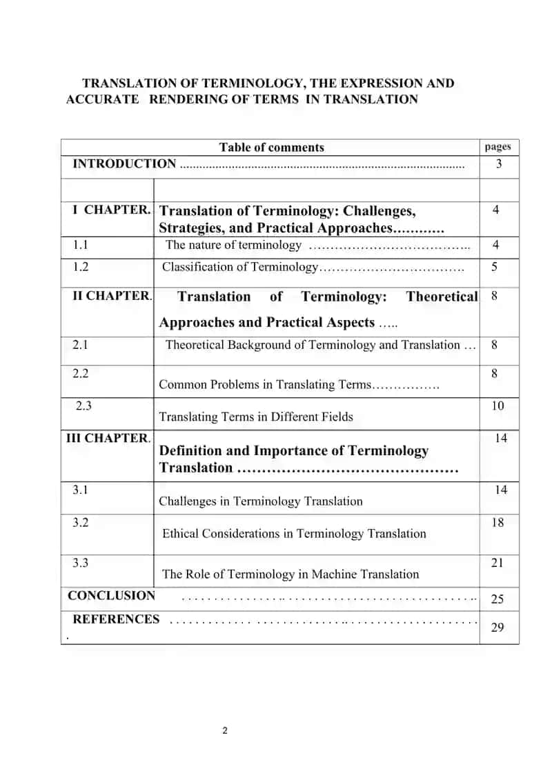 TRANSLATION OF TERMINOLOGY, THE EXPRESSION AND ACCURATE   RENDERING OF TERMS  IN TRANSLATION 2