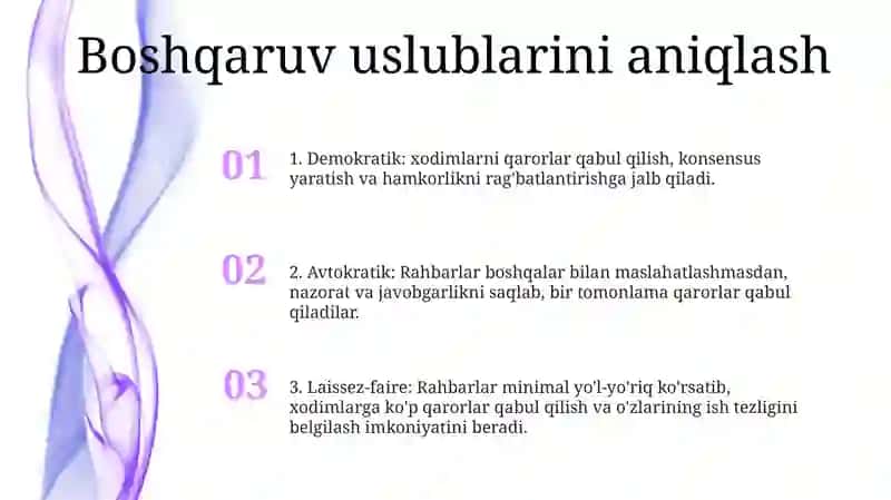 Boshqaruv Uslubi 2