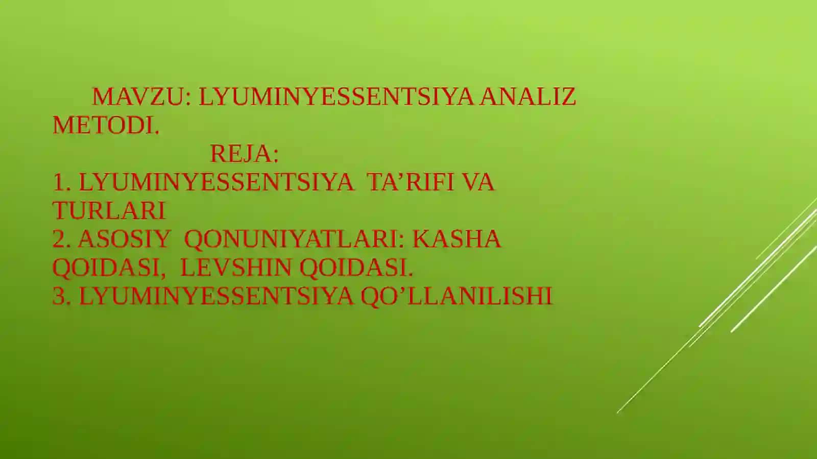 Lyuminyessentsiya analiz metodi 2
