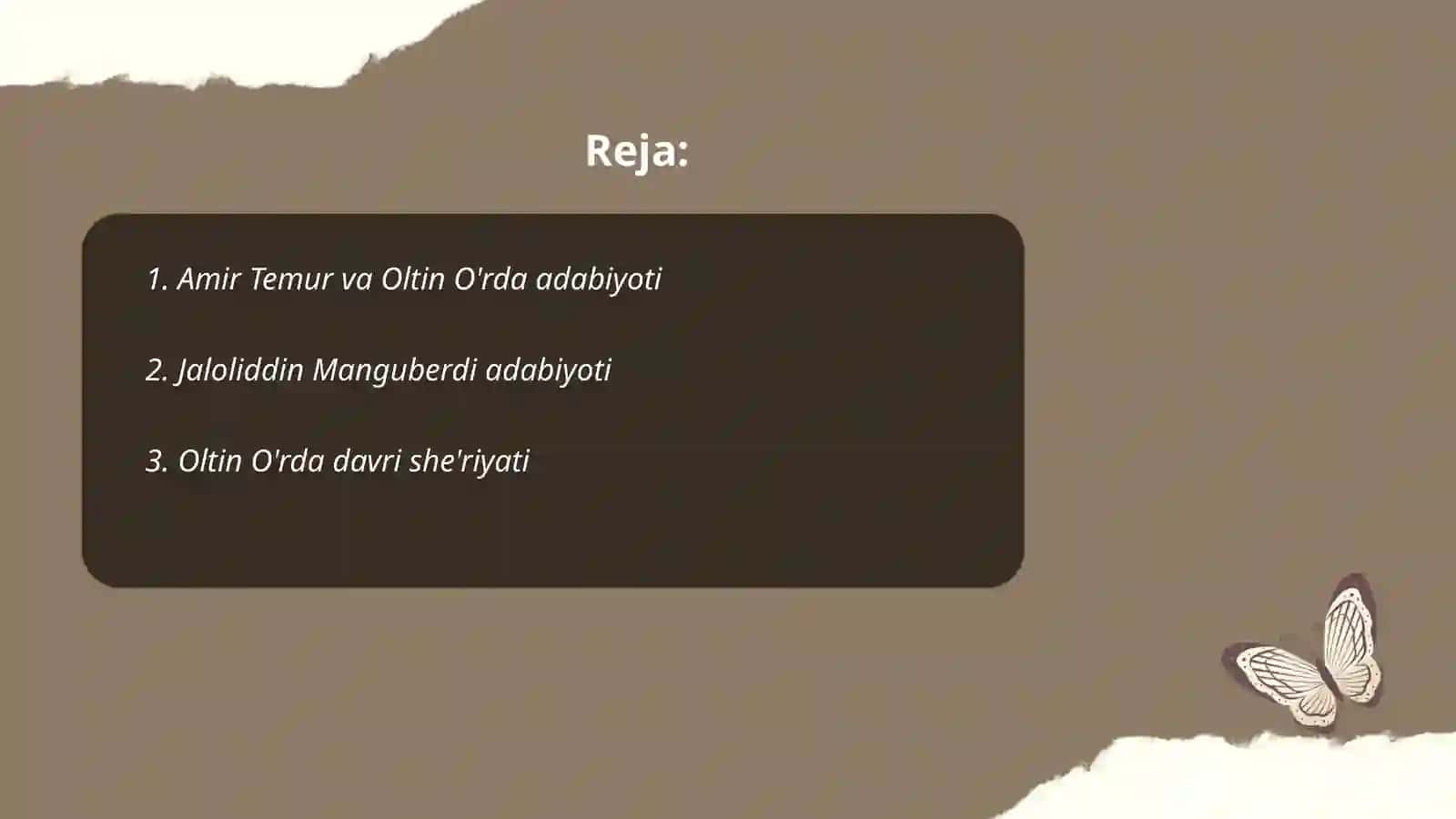 Oltin O'rda o'zbek adabiyoti 2