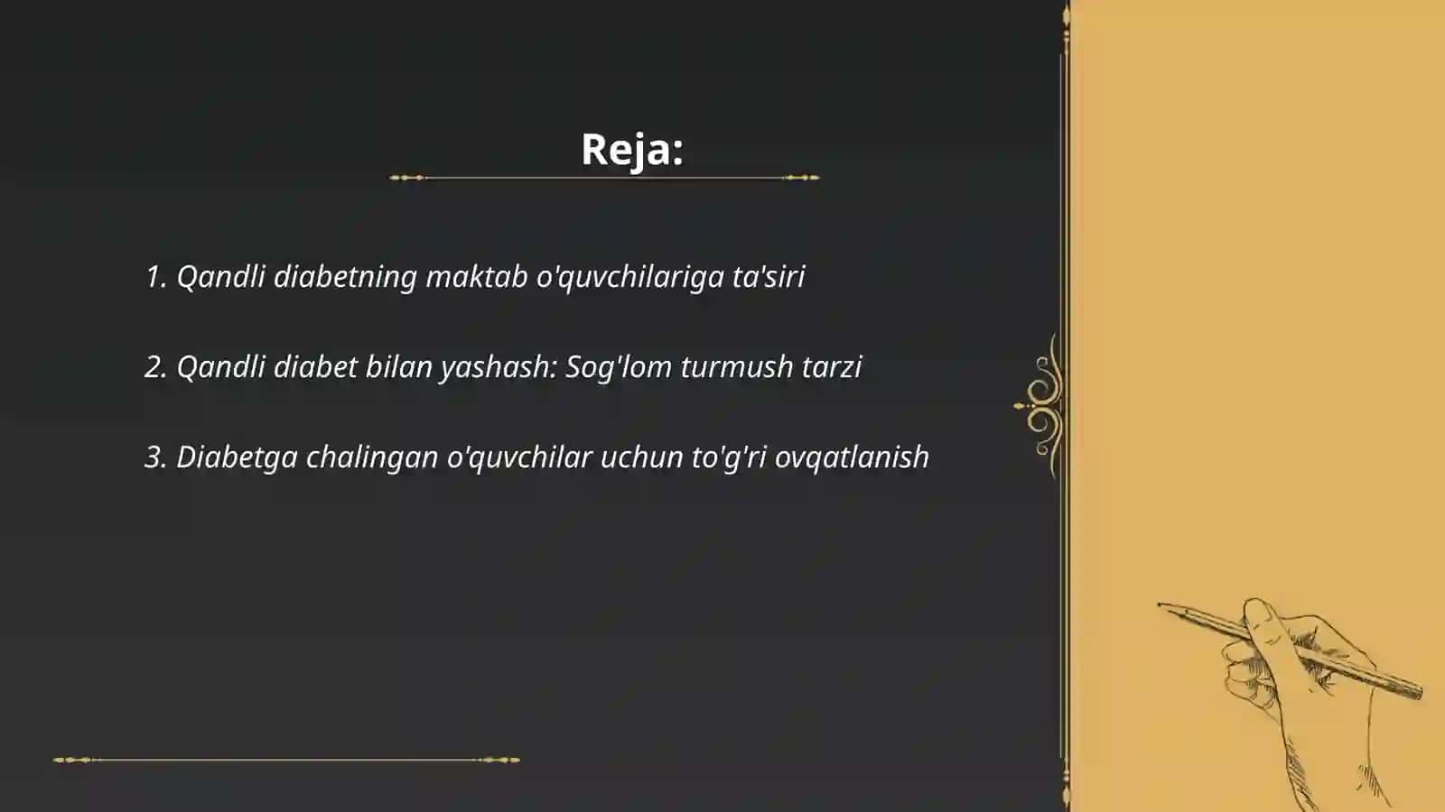 Ichki sekretsiya bezlari (qandli diabet), nafas olish a'zolari ( sil va bronxial astma) kasalliklari bilan og'rigan maktab o'quvchilari bilan mashg'ulotlar o'tkazish tamoyillari 2