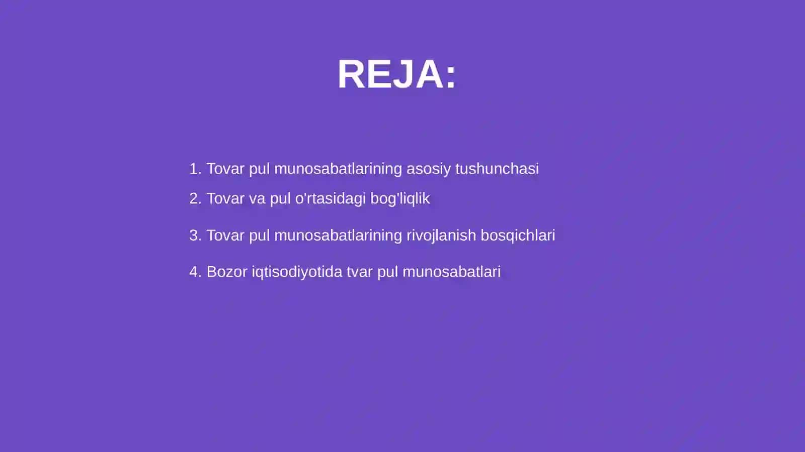 Tovar pul munosabatlari 2