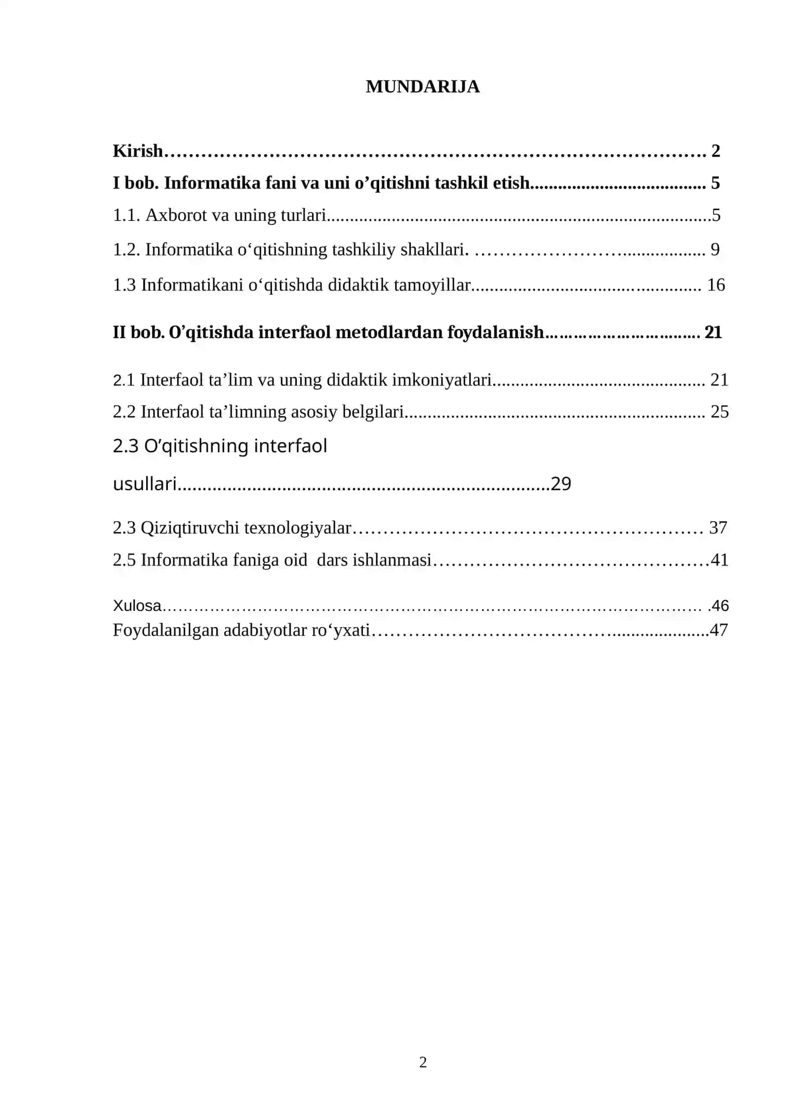 Informatikani o`qitishda interfaol ta’lim va uning didaktik imkoniyatlari 2