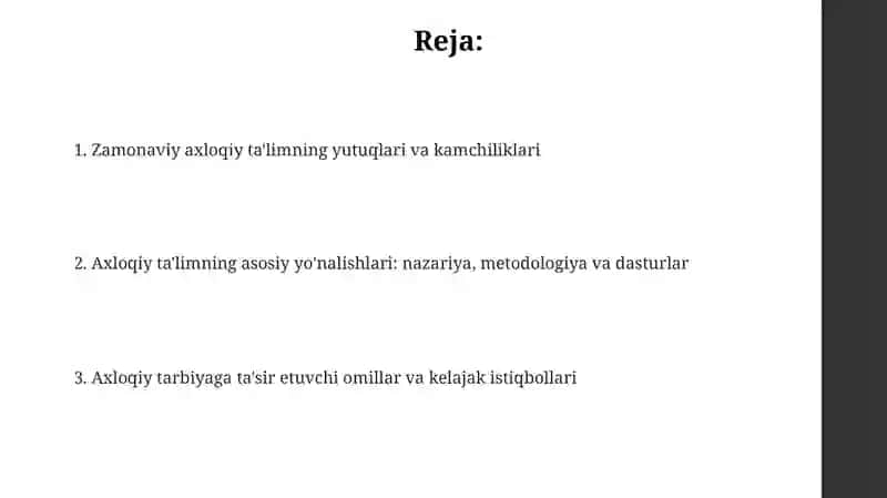 Zamonaviy axloqiy tarbiyaning yutuqlari va kamchiliklari 2