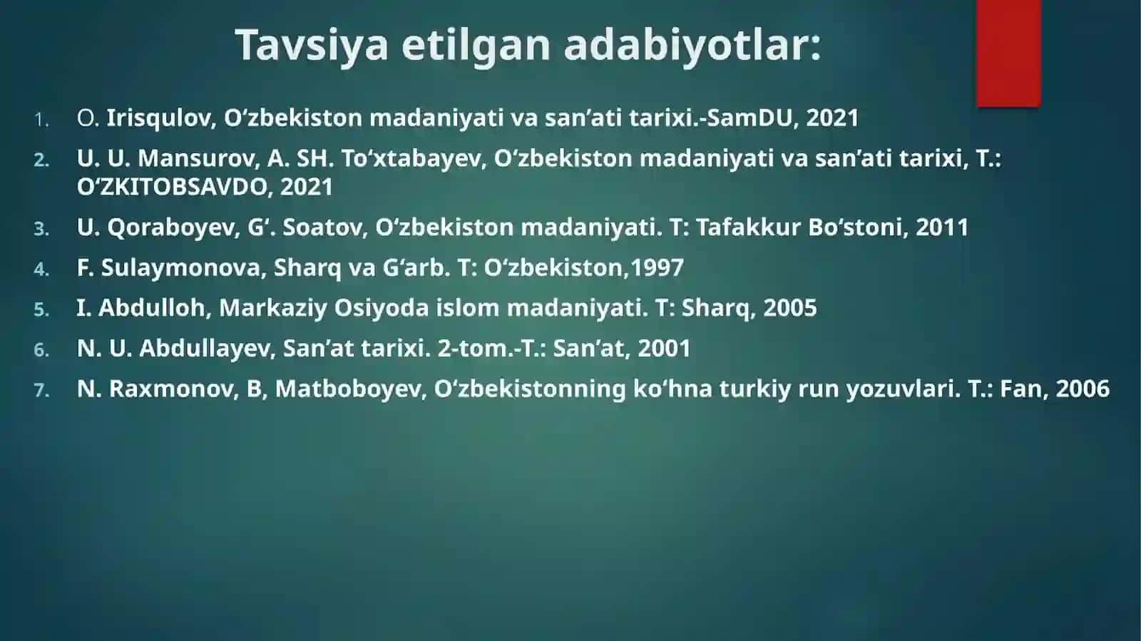 ILK O‘RTA ASRLAR MADANIYATI VA SAN’ATI 2