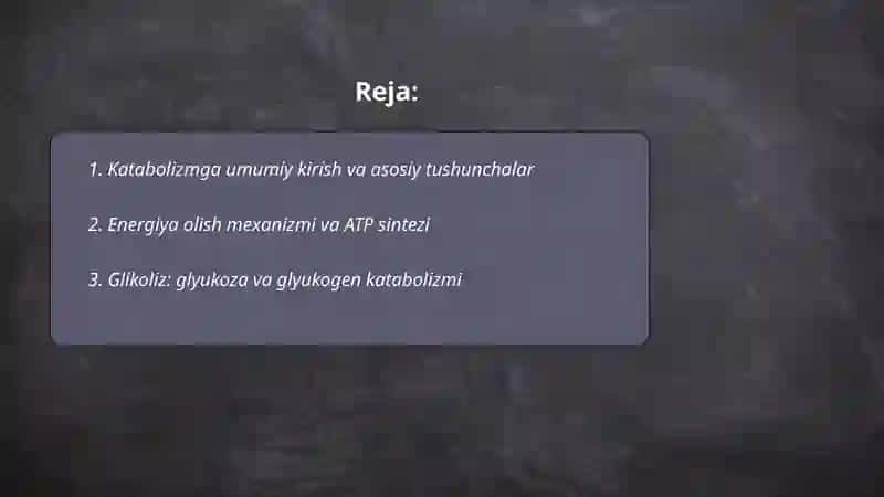 Katabolizmning umumiy yoʻllari 2