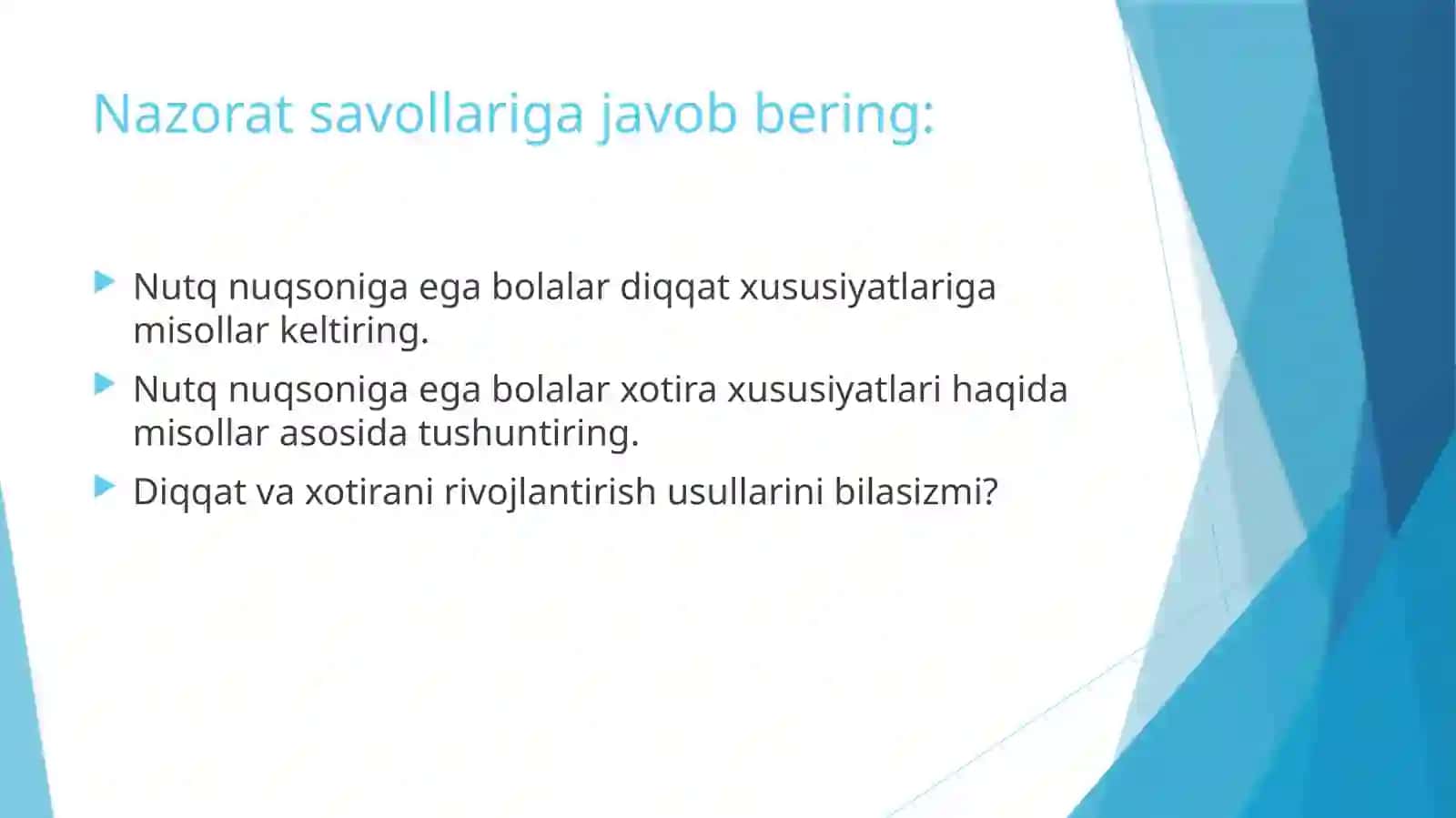 Diqqat va xotirani rivojlantirish usullari 2