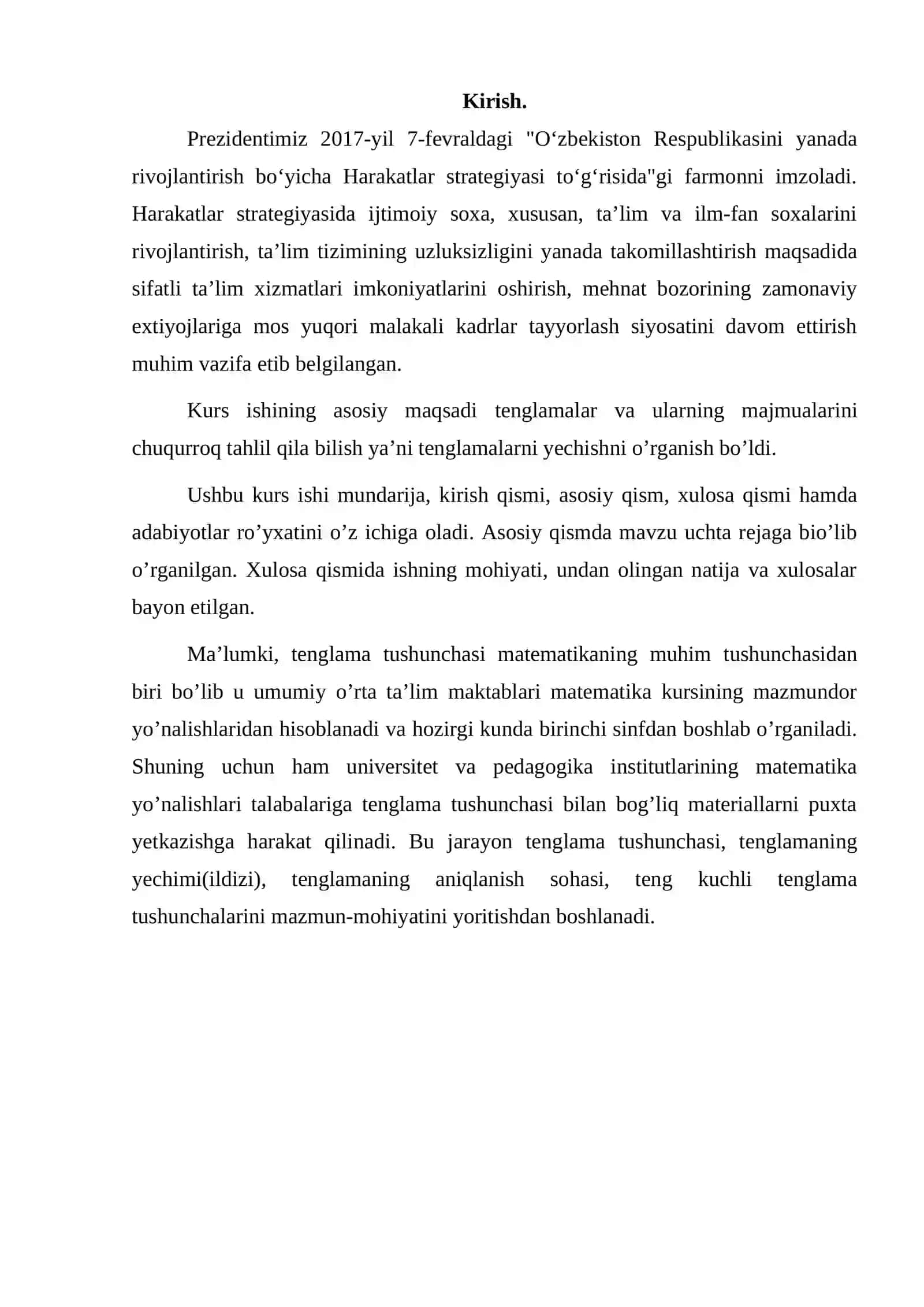 Matematik fizikaning asosiy tenglamalarini keltirib chiqarish 2