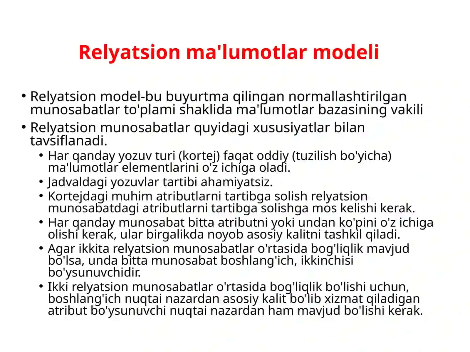 NoSQLma’lumotlar bazalari 2