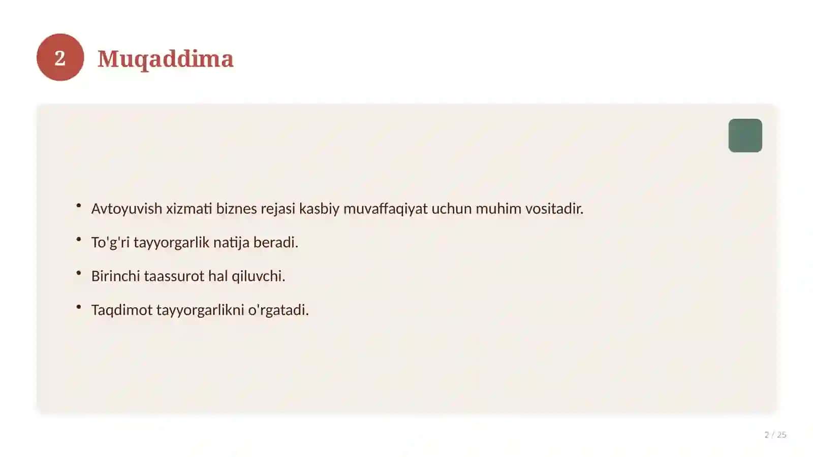 Avtoyuvish xizmati biznes rejasi 2