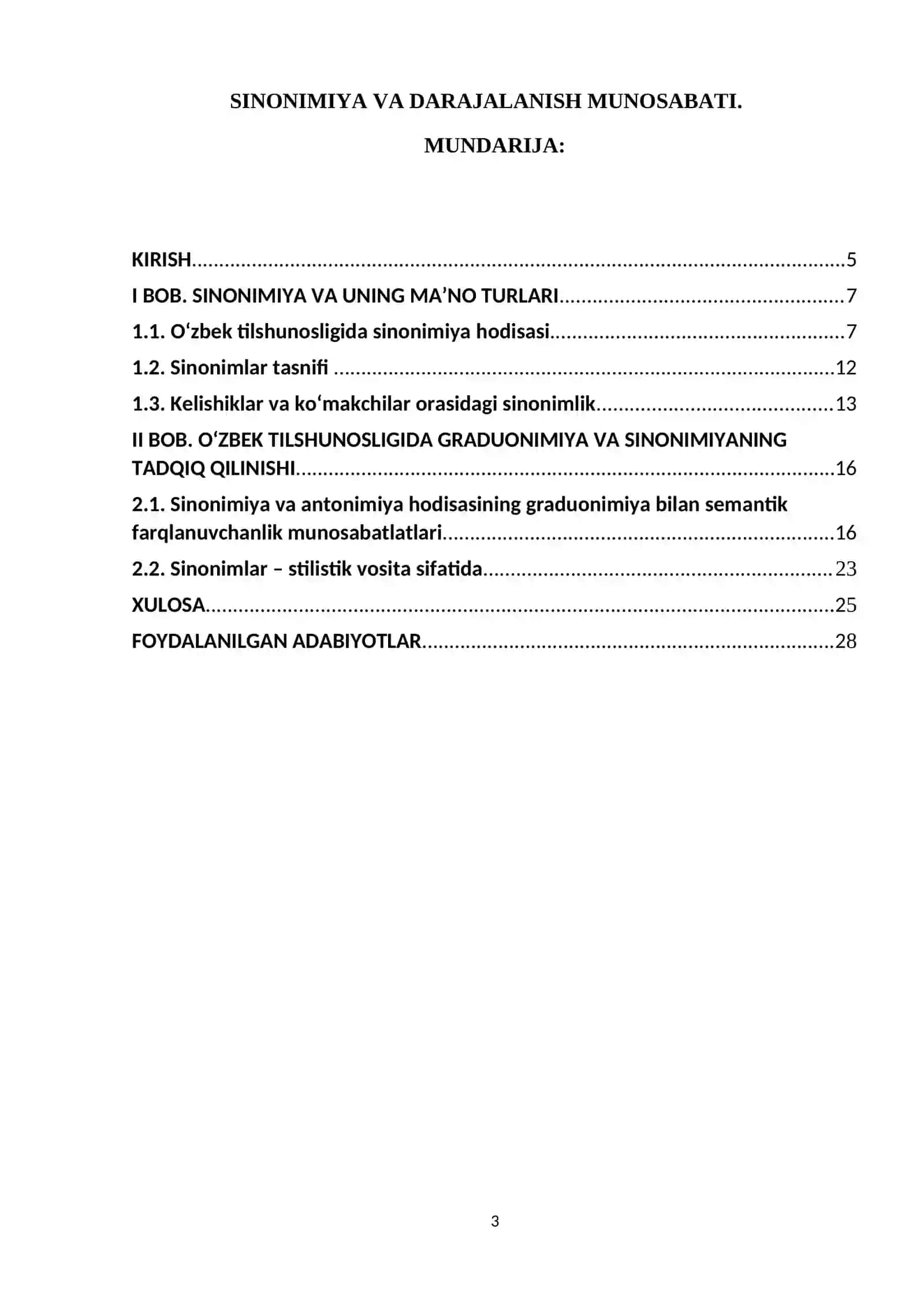 SINONIMIYA VA DARAJALANISH MUNOSABATI 2
