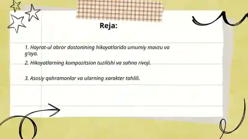 Hayrat-ul abror dostonining hikoyatlari 2